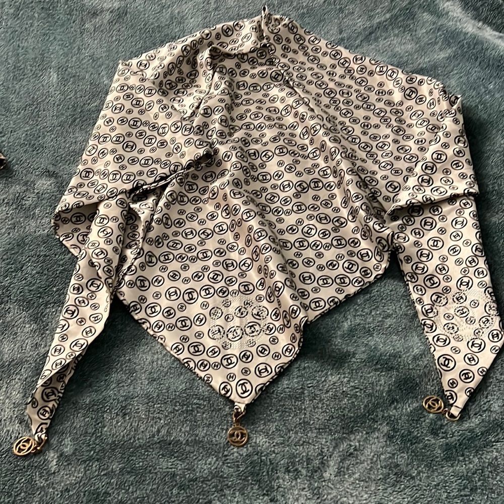 Gorgeous satin “CHANEL” scarf ( not authentic)